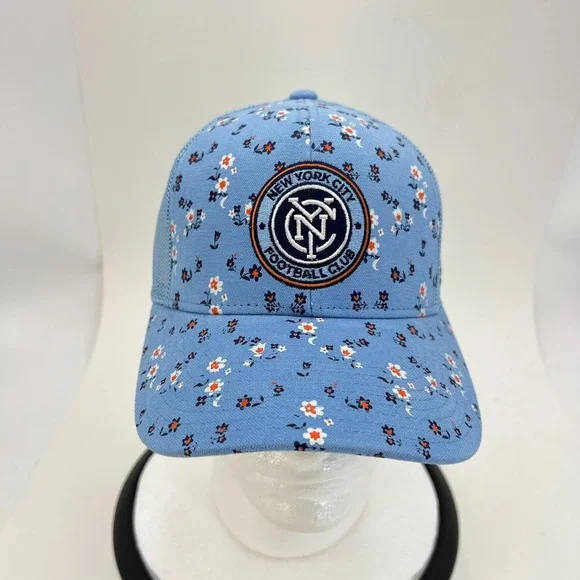 New York City FC Hat Cap Snap Back Mens Flowers Blue MLS‎ Soccer NYCFC Adidas - Picture 9 of 13